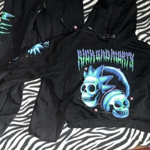 Rick & Morty hoodie w/ matching pants set